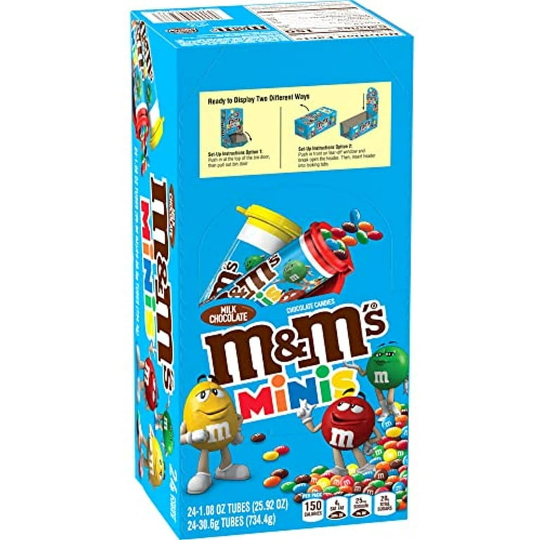 Bulk M&M'S MINIS Milk Chocolate Candy, 1.08-Ounce Tubes (Pack of