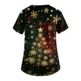 thumbnail image 4 of Garbnen Christmas Women Scrub Tops V Neck Short Sleeve Work Tops for Women Thanksgiving Holiday Nurse Uniform with Pockets S-5XL, 4 of 4