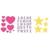 Simply Stencils Value Pack 8"X10" 3/Pkg-Hearts, Stars & Alphabet, Pk 3