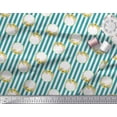 thumbnail image 3 of Soimoi Tissu de Crêpe de polyester Vert Couronne et Rayures Tissus Imprimés par Yard 42 Pouces de Large, 3 of 5