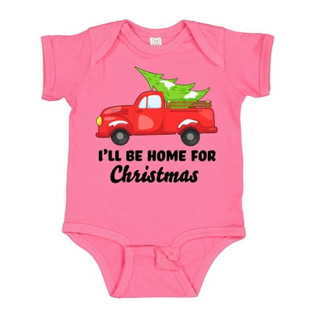 

Inktastic I ll Be Home for Christmas Truck with Tree Gift Baby Boy or Baby Girl Bodysuit