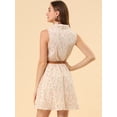 thumbnail image 4 of Día de San Patricio vestido sin Mangas Allegra K Cinturón estampado por Encima de la Rodilla Floral beige Rojo M, 4 of 6