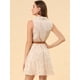 thumbnail image 4 of Día de San Patricio vestido sin Mangas Allegra K Cinturón estampado por Encima de la Rodilla Floral beige Rojo M, 4 of 6