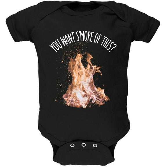 Autumn You Want S'more of This Bonfire Pun Soft Baby One Piece Black 18 Month
