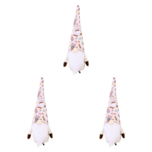 mmirethe Stylish Home Accents | Rudolf Faceless Doll | Materials Polyester European And American Style Old Man Doll Standing Doll Printed hat style 3Set