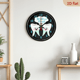 thumbnail image 5 of 2D Flat 1pc 10Inch Wooden Funny Dentists Office Wall Clock for Livingroom, Kitchen, or Office., 5 of 7