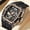 Rose Black, variant on Brand Sports Watch for Men Silicone Mechanical Hollow Full Automatic Movement Wristwatch Clock