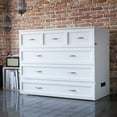 thumbnail image 3 of AFI Deerfield Full Solid Wood Murphy Bed Chest with Mattress, Drawer & Charger in White, 3 of 18