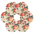 thumbnail image 7 of Yayeee 6 PCS Drink Coasters with Holder Set Woven Absorbent Round Tabletop Hot Pad, Strawberry Pattern, 7 of 7