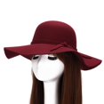 thumbnail image 1 of Sombrero Fedora de lana retro elegante para mujer BLESIY Vino rojo, 1 of 8