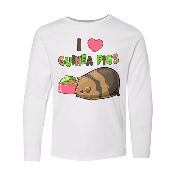 Inktastic I Love Guinea Pigs Long Sleeve Youth T-Shirt