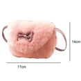 thumbnail image 2 of Mini bolsos de hombro peludos con nudo de lazo encantador para niños y niñas, bolsos cruzados, 2 of 6
