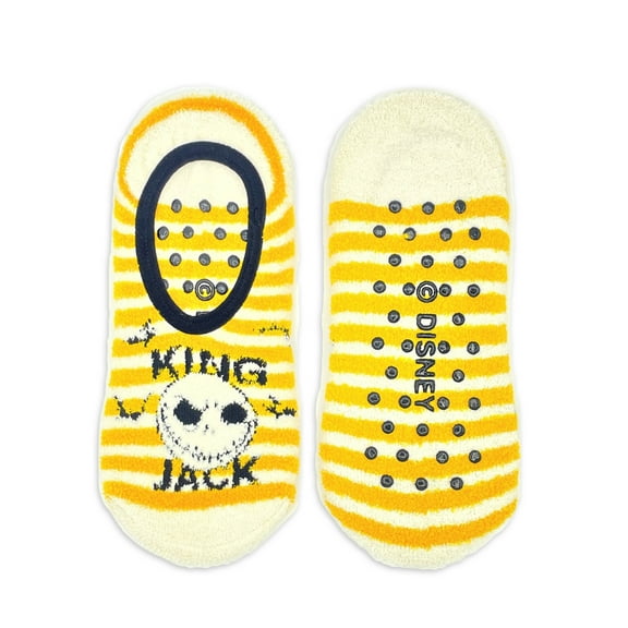 Nightmare Before Christmas Women's Halloween Liner Socks with Grippers, 1-Pack, Size 4-10