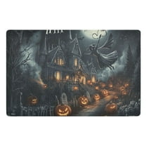 Halloween Horror Haunted House Floor Door Mat Outdoor Indoor for Home Entrance Welcome Mats 32"x20"