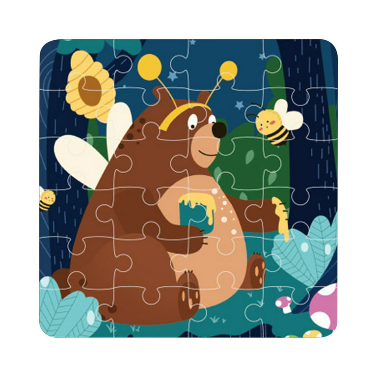 60 Pieces Jigsaw Puzzle Cartoon Animal Vehicle Montessori Games