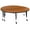 Oak, variant on Flash Furniture 2 Piece Mobile 60" Circle Wave Flexible Oak Thermal Laminate Kids Adjustable Activity Table Set