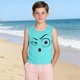 thumbnail image 5 of Camisolas de cuello redondo para niños pequeños y niños a la moda, lindas camisetas con estampado degradado, parte inferior suave sin mangas, camisetas para niñas, 5 of 6
