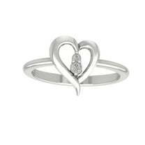 Araiya 10K White Gold Diamond Heart Shape Ring (1/20 cttw, I-J Color, I2-I3 Clarity), Size 6