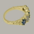 thumbnail image 5 of LBG British Made 14k Yellow Gold Natural Sapphire & Opal Womens Eternity Ring - 33 size options - Size 4.5, 5 of 8