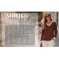thumbnail image 7 of MOYIKO Color Block Sweatshirts for Women V Neck Long Sleeve Shirts Fashion Tops Pullover Sweatshirts Fall Outfits, 7 of 7