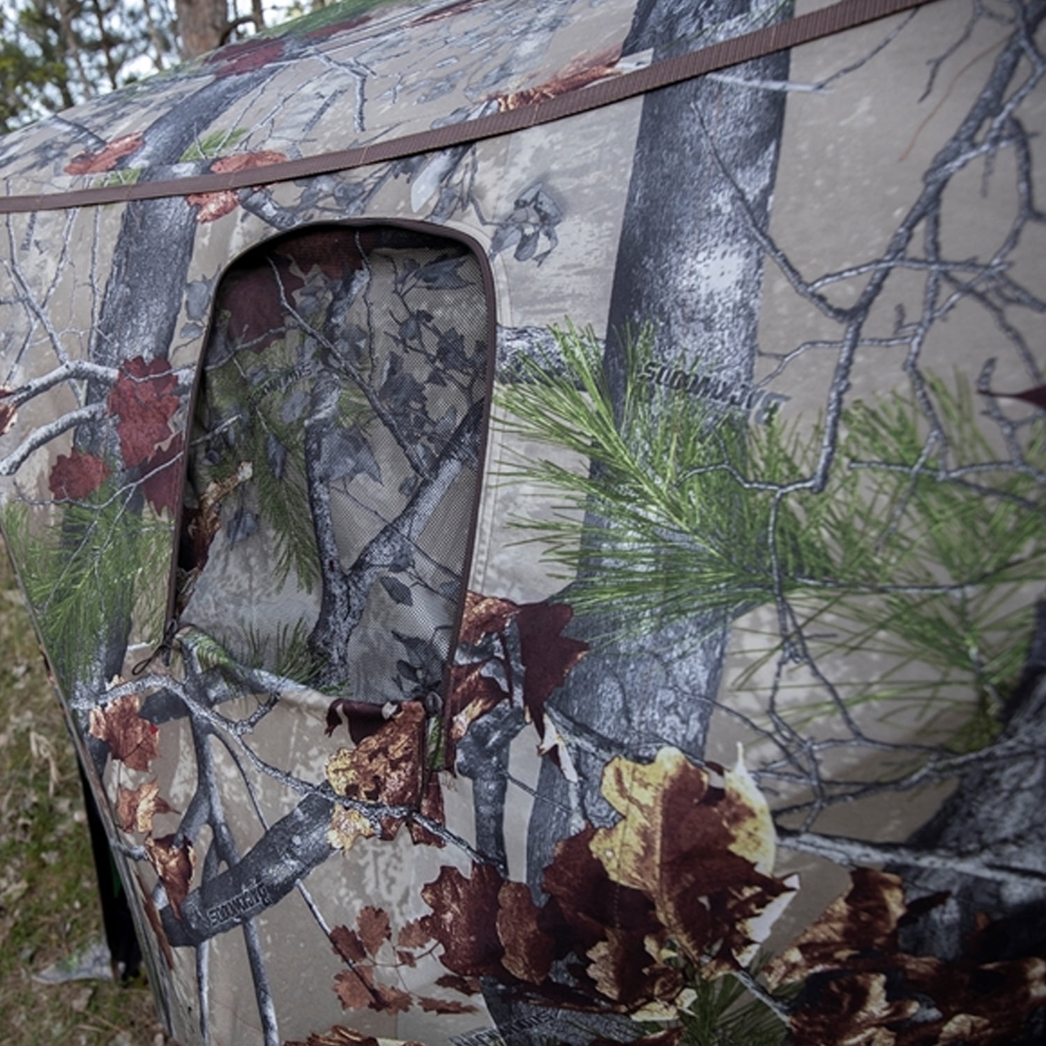 Barronett Blockout 300 Pop Up 3 Person Hunting Ground Blind Tent, Backwoods Camo