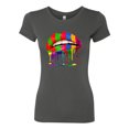 thumbnail image 2 of Wild Bobby, Colorful Painted Lip, Streetwear, Women Slim Fit Junior Tee, Dark Grey, X-Large, 2 of 5