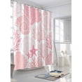 thumbnail image 3 of Boanket Polyester Fabric Coastal Pink Shower Curtain, Ocean Coral Starfish Shell Modern Sea Waterproof Bathtub Curtain Bathroom Decor Set with Hooks 36 x 72 Inches,, 3 of 6