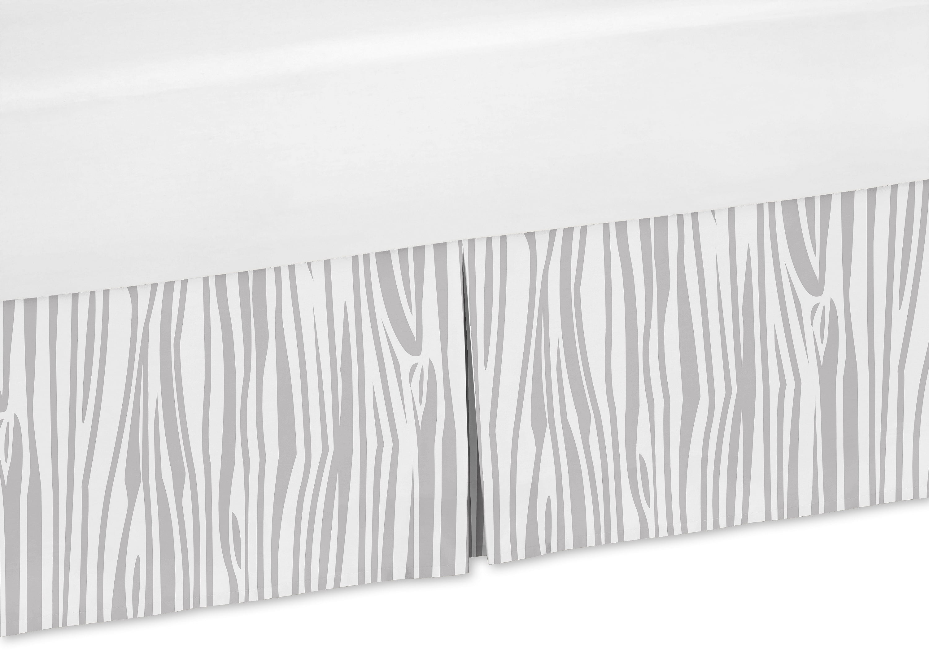 Stag Grey and White Collection Toddler Bed Skirt
