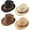 B-03, variant on 4 Pack Straw Fedora Hat for Men Women Short Brim Trilby Hat Classic Panama Summer Beach Sun Hat