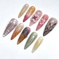 thumbnail image 2 of Nature 's Embrace,Custom Press On Nails, Almond Stiletto Square Nails, 3D Luxury Nail Art, Elegant Acrylic Nails, Spring Wedding Gift, Handmade Nail Set,Size M, 2 of 5