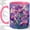 Pink, variant on Stained Glass Sunflower Accent Mug, 11oz Ceramic Coffee Cup for Garden Fans