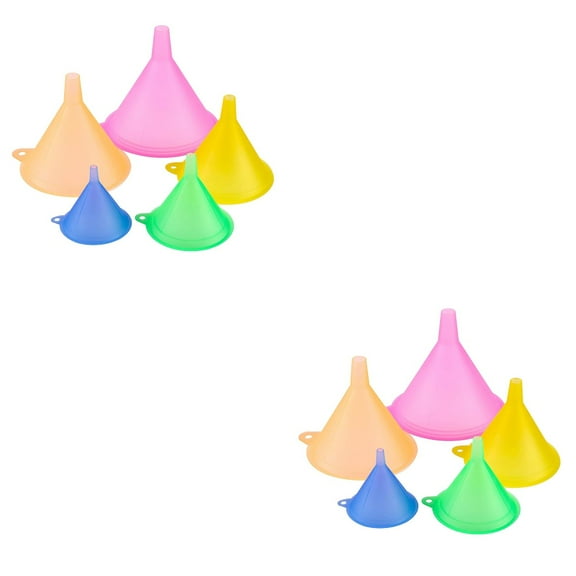 Masteelf 10 Pcs  Mini Kitchen Funnels Plastic Liquid Funnels Liquid Oil Filing Funnels