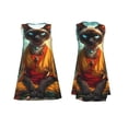 thumbnail image 7 of KLL Moonlit Hairless Cat Monk Pattern Womens Summer Dresses 2025,Loose Round Neck Sleeveless Sundresses Tank Dresses with Pockets, 7 of 7