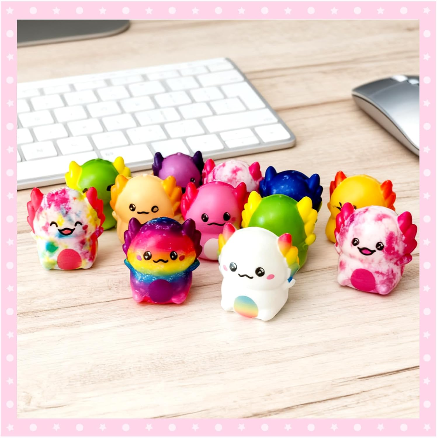 Axolotl Squishy Toys – Soft Slow Rising Stress Relief Sensory Fidget Toys for Party Favors – Classroom Rewards, Birthday Party Favors, Treasure Box Prizes, Novelty Gifts (12PC)