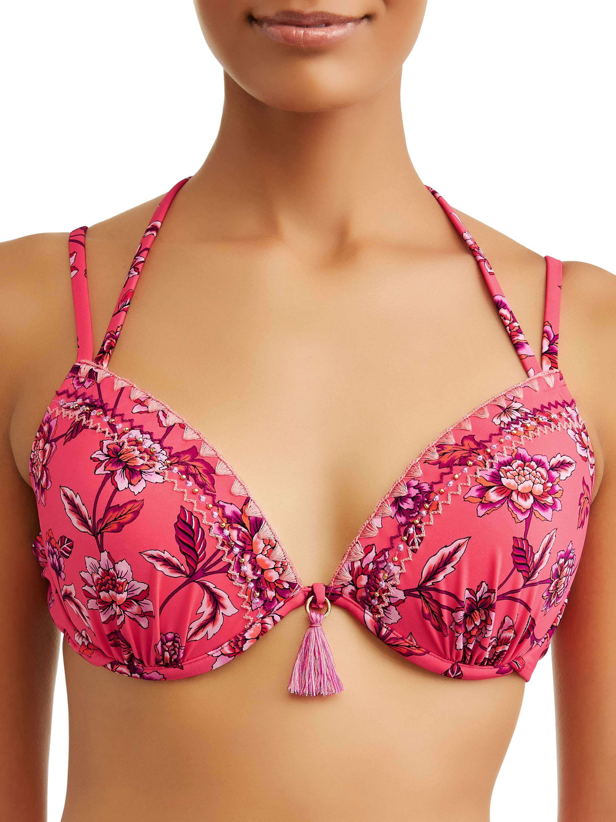 push up bikini tops walmart