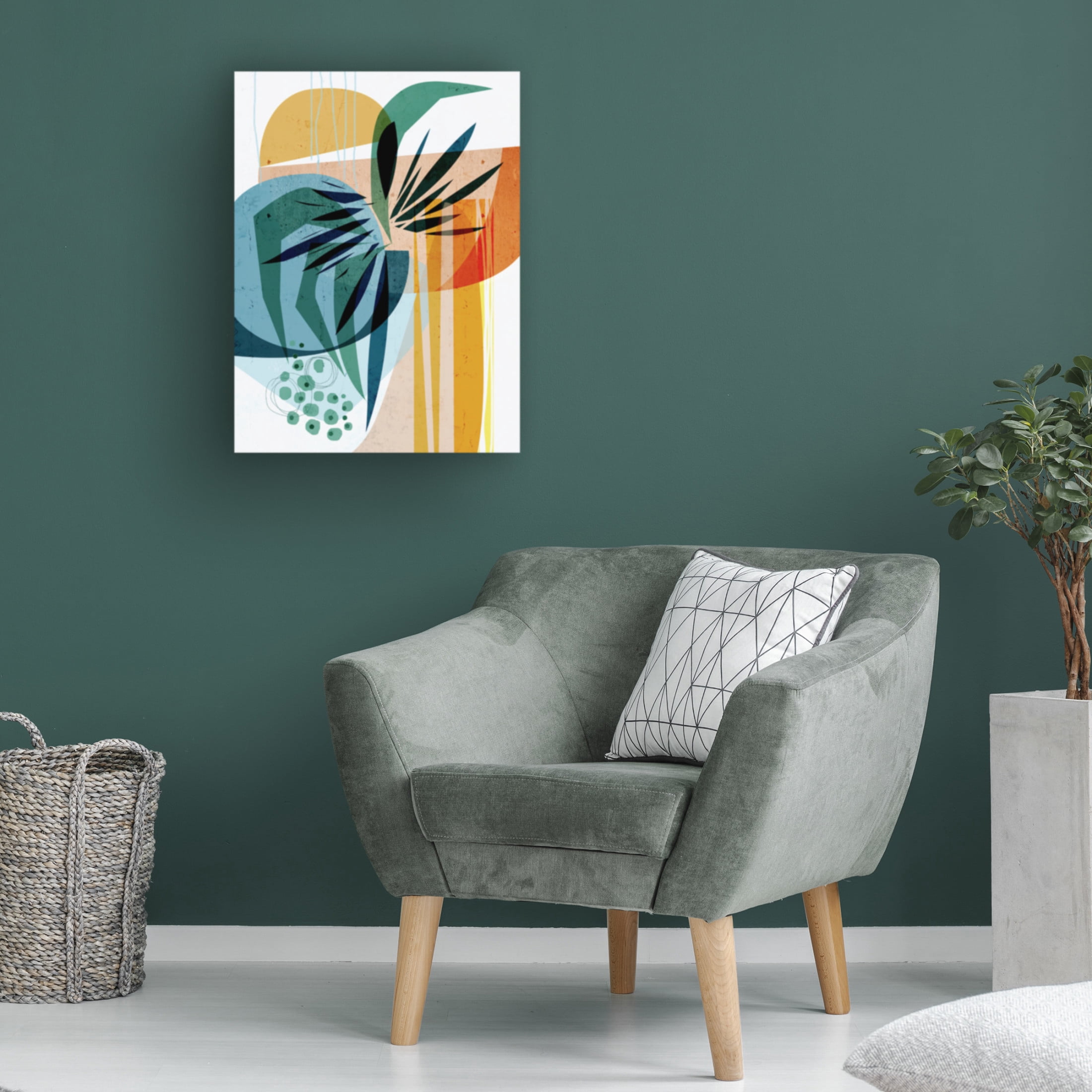 Canvas Wall Art - Ishita Banerjee 'Summer Tropics' Wall Art for Living Room, Bedroom, or Office Décor by Trademark Fine Art - 35 x 47 Inches