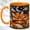 Orange, variant on Sleeping Fox Coffee Mug, Moon Woodland Mug, Ceramic 11 oz