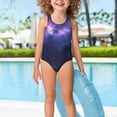 thumbnail image 3 of Yuyamidu Galaxy One Piece Swimsuit for Girls 4-15 Years Old Cross Back Sleeveless Bathing Suits Teens Summer Beach Wear Dance Leotards, 3 of 7