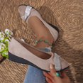thumbnail image 5 of Gpaecead Women's Rhinestone Crisscross Strap Wedge Pumps Faux Suede Slip On Cushioned Non Slip Shoes For Work And Parties, Khaki, 5 of 8