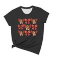thumbnail image 4 of Hyknon Hauts pour Femmes Été Saint-Valentin Imprimé Manches Courtes Col Rond Haut/chemise Pull Doux Polyvalent pour Sortir, 4 of 4