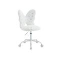 thumbnail image 3 of Dayalane Kids Desk Chair, Butterfly Faux Fur Girls Study Chair, Adjustable Child Vanity Chair Swivel Task Chair Students Reading Chair for Home Bedroom School Dorm, Snowflake White, 3 of 12