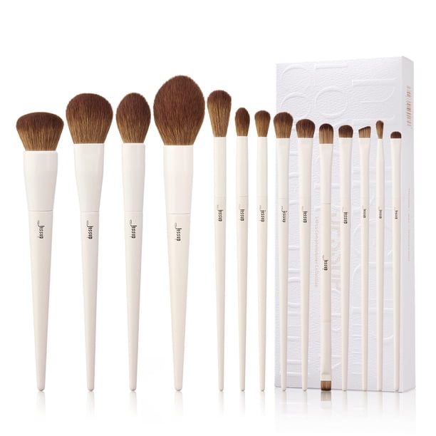 Set de brochas de maquillaje Jessup, 14 piezas, sintéticas para rostro y ojos