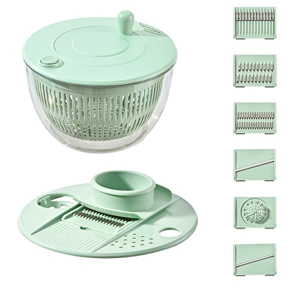 Multifunctional vegetable salad dehydrator, vegetable cutter, household fruit water spinner, cucumber potato slicer and dryer
