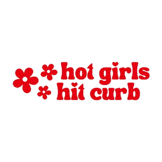 Dsscvnef Hot Girls Hit Curb Sticker Hot Girls Hit Curb Decal Sticker Hot Girls Hit Curb Car Sketch Decal Funny Hot Girls Hit Curb Stickers for Car Yard Long Photograph Wedding Photo Props for Photo Bo