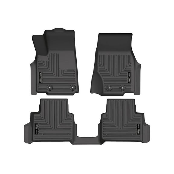 Husky Liners 99181 Weatherbeater Floor Mats Fit 2021-2025 Jeep Grand Cherokee L w/ 2nd Row Bucket Seats - Front/2nd Seat - Black