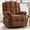 Brown, variant on ZOY HOME Manual Swivel Rocker Recliner with Heat & Vibration, Plush Fabric Glider Reclining Chair with Side Pockets for Living Room, Apartment, Gray