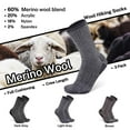 thumbnail image 3 of Busy Socks Mens Womens Crew Thermal Warm Merino Wool Hiking Athletic Socks for Hiker Winter Outdoor Work, Large, 3 Pairs Light Grey, 3 of 7