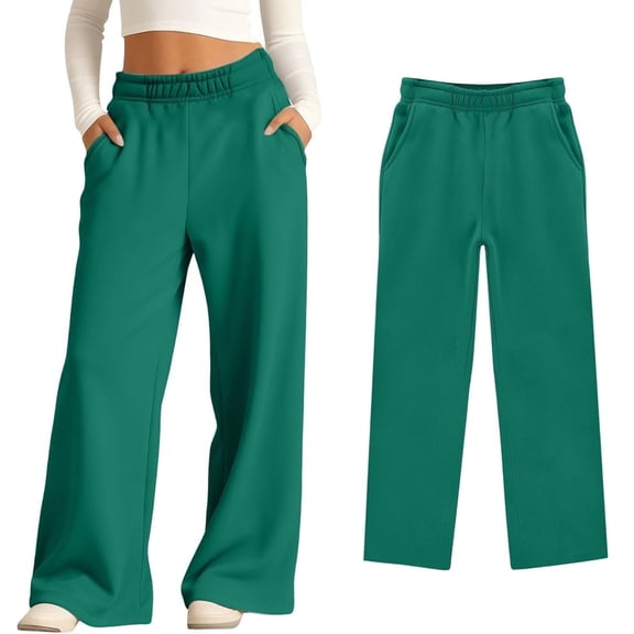 Kids Sweatpants Elastic Waist Straight Leg Pants with Pockets Girls Solid Pants Green Pants Kids Boys Active Pants Size 9-10 Years