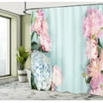 thumbnail image 4 of Ambesonne Hydrangea Shower Curtain, Top View of Flowers Print, 69"Wx70"L, Soft Pink Dark Green, 4 of 4