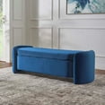 thumbnail image 2 of Accent Chair Bench, Midnight Blue, Velvet, Living Kitchen Cafe Bistro Hospitality Restaurant, Modern Contemporary Boutique HB34372, 2 of 8